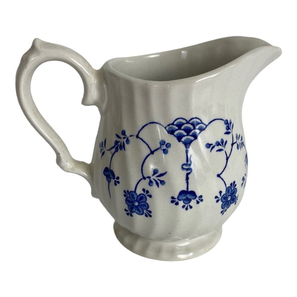 Vintage Salem China Co. England "Yorktown" Creamer Dish Blue Floral 4" Tall